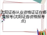 沈阳证券从业资格证证在哪里报考(沈阳证券资格报考点)