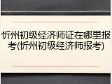 忻州初级经济师证在哪里报考(忻州初级经济师报考)