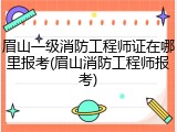 眉山一级消防工程师证在哪里报考(眉山消防工程师报考)