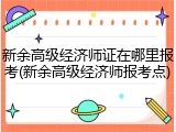 新余高级经济师证在哪里报考(新余高级经济师报考点)
