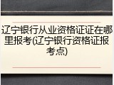辽宁银行从业资格证证在哪里报考(辽宁银行资格证报考点)