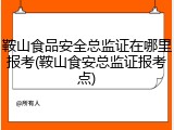 鞍山食品安全总监证在哪里报考(鞍山食安总监证报考点)