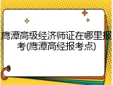 鹰潭高级经济师证在哪里报考(鹰潭高经报考点)