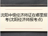 沈阳中级经济师证在哪里报考(沈阳经济师报考点)