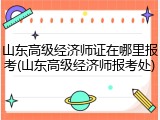 山东高级经济师证在哪里报考(山东高级经济师报考处)