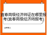 宜春高级经济师证在哪里报考(宜春高级经济师报考)