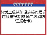 盐城二级消防设施操作员证在哪里报考(盐城二级消防证报考点)