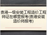 贵港一级安装工程造价工程师证在哪里报考(贵港安装造价师报考)