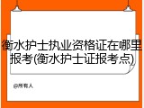 衡水护士执业资格证在哪里报考(衡水护士证报考点)