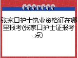 张家口护士执业资格证在哪里报考(张家口护士证报考点)