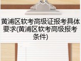 黄浦区软考高级证报考具体要求(黄浦区软考高级报考条件)