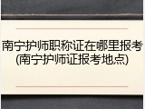 南宁护师职称证在哪里报考(南宁护师证报考地点)