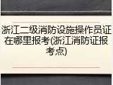 浙江二级消防设施操作员证在哪里报考(浙江消防证报考点)