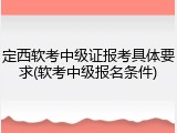 定西软考中级证报考具体要求(软考中级报名条件)
