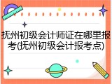 抚州初级会计师证在哪里报考(抚州初级会计报考点)