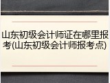 山东初级会计师证在哪里报考(山东初级会计师报考点)
