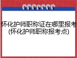怀化护师职称证在哪里报考(怀化护师职称报考点)