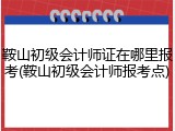鞍山初级会计师证在哪里报考(鞍山初级会计师报考点)