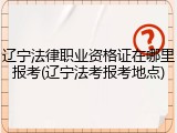 辽宁法律职业资格证在哪里报考(辽宁法考报考地点)