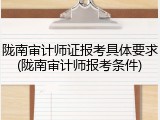 陇南审计师证报考具体要求(陇南审计师报考条件)