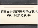 酒泉审计师证报考具体要求(审计师报考条件)