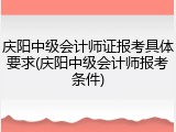 庆阳中级会计师证报考具体要求(庆阳中级会计师报考条件)