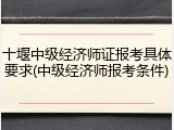 十堰中级经济师证报考具体要求(中级经济师报考条件)