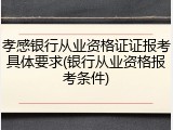 孝感银行从业资格证证报考具体要求(银行从业资格报考条件)