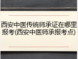 西安中医传统师承证在哪里报考(西安中医师承报考点)