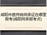 咸阳中医传统师承证在哪里报考(咸阳师承报考点)