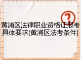 黄浦区法律职业资格证报考具体要求(黄浦区法考条件)