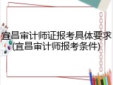 宜昌审计师证报考具体要求(宜昌审计师报考条件)