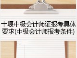 十堰中级会计师证报考具体要求(中级会计师报考条件)