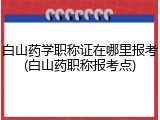 白山药学职称证在哪里报考(白山药职称报考点)