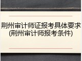 荆州审计师证报考具体要求(荆州审计师报考条件)