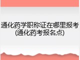 通化药学职称证在哪里报考(通化药考报名点)