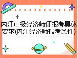 内江中级经济师证报考具体要求(内江经济师报考条件)