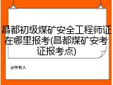 昌都初级煤矿安全工程师证在哪里报考(昌都煤矿安考证报考点)