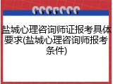 盐城心理咨询师证报考具体要求(盐城心理咨询师报考条件)