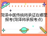 菏泽中医传统师承证在哪里报考(菏泽师承报考点)