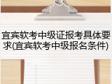 宜宾软考中级证报考具体要求(宜宾软考中级报名条件)