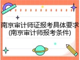 南京审计师证报考具体要求(南京审计师报考条件)