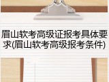 眉山软考高级证报考具体要求(眉山软考高级报考条件)