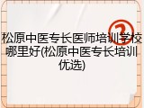 松原中医专长医师培训学校哪里好(松原中医专长培训优选)