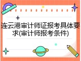 连云港审计师证报考具体要求(审计师报考条件)