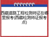 西藏道路工程检测师证在哪里报考(西藏检测师证报考点)