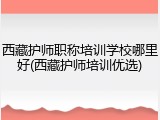 西藏护师职称培训学校哪里好(西藏护师培训优选)
