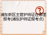 浦东新区主管护师证在哪里报考(浦东护师证报考点)