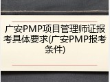 广安PMP项目管理师证报考具体要求(广安PMP报考条件)