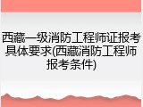 西藏一级消防工程师证报考具体要求(西藏消防工程师报考条件)